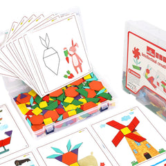 Atelierul de Forme geometrice din lemn și cartonașe, 3 ani+