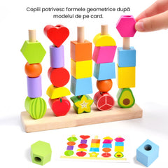 Turnul formelor și al fructelor, 10 carduri cu modele, 3 ani+