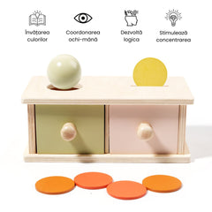 Cutie Montessori cu 2 sertare, 1 an+