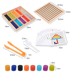 Joc educativ mozaic cu piese cilindrice din lemn, 3 ani+