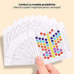 Joc educativ mozaic cu piese cilindrice din lemn, 3 ani+