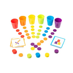 Joc de sortare a jetoanelor, cu 6 pahare, 3 ani+