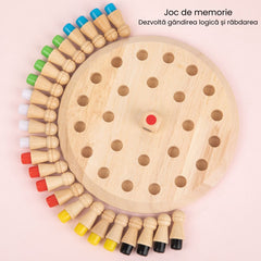 Joc de societate și memorie, din lemn - Memory Chess, 3 ani+