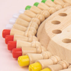 Joc de societate și memorie, din lemn - Memory Chess, 3 ani+