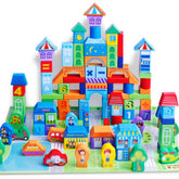 Set de Construcție din lemn Smart Town, 100 piese, 3 ani+