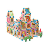 Set de construcție din 128 de piese, lemn, 3 ani+