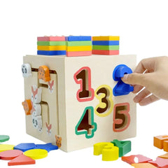 Cub educativ multifuncțional din lemn, 1 an+