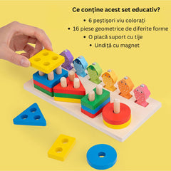 Joc multifuncțional 2 în 1: sortare și pescuit, 2 ani+