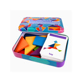 Tangram din lemn cu 60 de carduri - Shapes Puzzle, 3 ani+