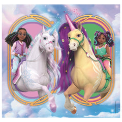 Puzzle Academia Unicornilor 3 în 1, 3 x 48 piese, 5 ani+