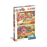 Puzzle Ferma 2 în 1, 2 x 20 piese, 3 ani+
