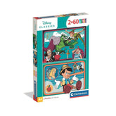 Puzzle Peter Pan și Pinocchio, 2 x 60 piese, 4 ani+
