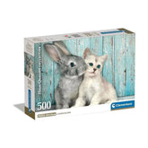 Puzzle Pisică și Iepuraș, 500 piese