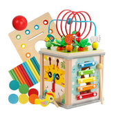 Cub Montessori din Lemn 10 în 1, cu Ciocănitoare, 2 ani+