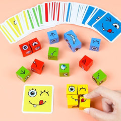 Joc tip Puzzle Expresii faciale în cutie metalică, 1-4 jucători, 3 ani+