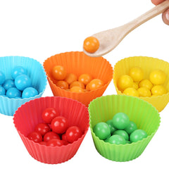 Joc de asociere culori și cifre, 55 bile și 10 cifre, 3 ani+