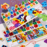 Joc multifuncțional din lemn 4 în 1