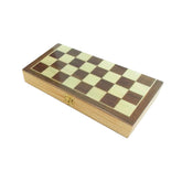 Joc de Șah, Table și Dame 3 în 1, din lemn, 34 cm x 34 cm, 5 ani+