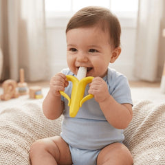 Jucărie dentiţie și periuță 2 în 1 banană
