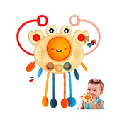 Jucărie de dentiție multisenzorială din silicon – Crab vesel, 18 luni+