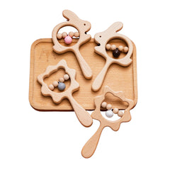 Jucărie de dentiție din lemn, 3 luni+