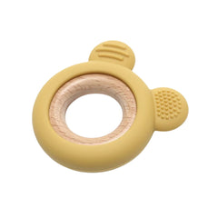 Jucărie Gingivală Silicon și Lemn – Ursuleț, 0 luni+