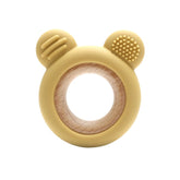 Jucărie Gingivală Silicon și Lemn – Ursuleț, 0 luni+