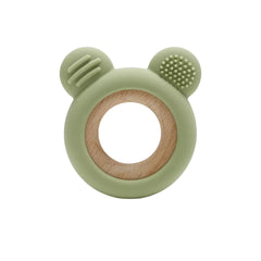 Jucărie Gingivală Silicon și Lemn – Ursuleț, 0 luni+