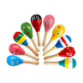 Maracas din Lemn - Jucărie muzicală pentru copii, viu colorate