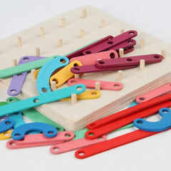 Placă Montessori cu litere, cifre și forme