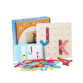 Placă Montessori cu litere, cifre și forme