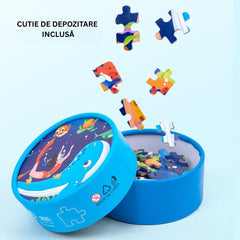 Puzzle educativ cu 100 de piese, 12 tematici