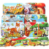 Puzzle cu 60 piese în cutie metalică