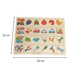 Puzzle educativ de asociere, 4 categorii, 2 tematici