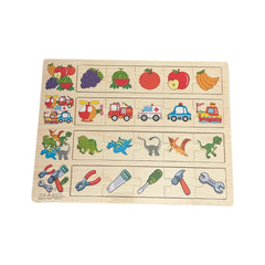 Puzzle educativ de asociere, 4 categorii, 2 tematici
