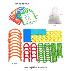 Puzzle educațional: forme, animale, litere, 120 de piese