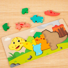 Puzzle Educativ din Lemn pentru Copii 1-3 ani