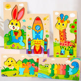 Puzzle Educativ din Lemn pentru Copii 1-3 ani