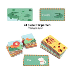 Puzzle mama și puiul, 12 perechi, carton rezistent, 18 luni+