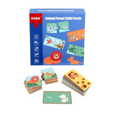 Puzzle mama și puiul, 12 perechi, carton rezistent, 18 luni+