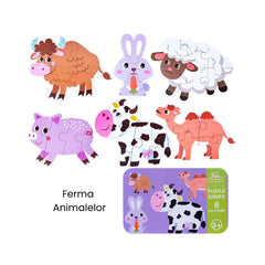 Set din 6 puzzle - 5 tematici, 3 ani+