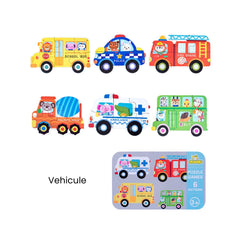 Set din 6 puzzle - 5 tematici, 3 ani+