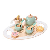Set de Ceai din lemn, 15 piese, culori pastelate
