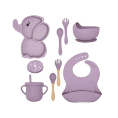 Set 10 Piese Diversificare din Silicon pentru Bebeluși, forma Elefant