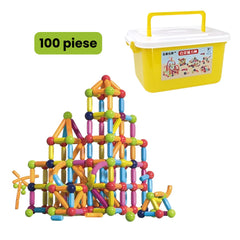 Set 3D Magnetic de Construcție – Bastoane și bile colorate