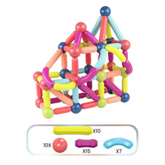 Set 3D Magnetic de Construcție – Bastoane și bile colorate