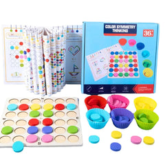 Simetrie și Recunoașterea Culorilor, cu modele și jetoane colorate