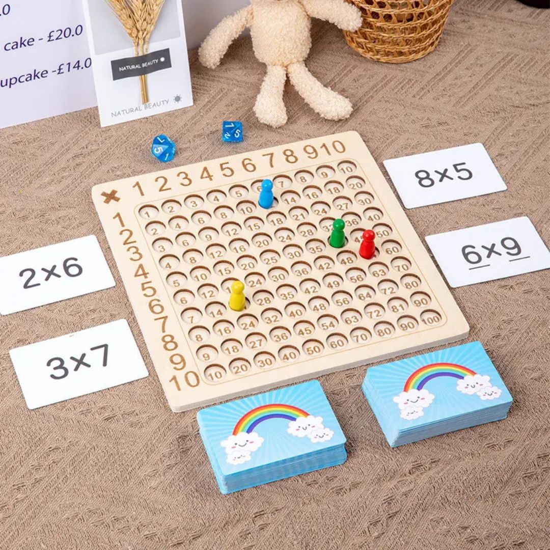 Joc educativ Cursa Înmulțirii, 100 carduri, 1-4 jucători