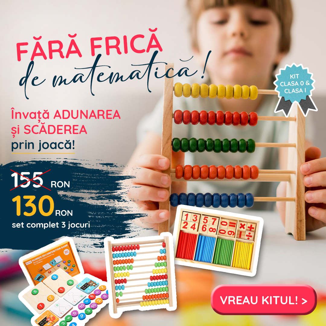 Set 3 în 1 Matematica Fără Frică - Abac, Descompunere și Calcul din Lemn