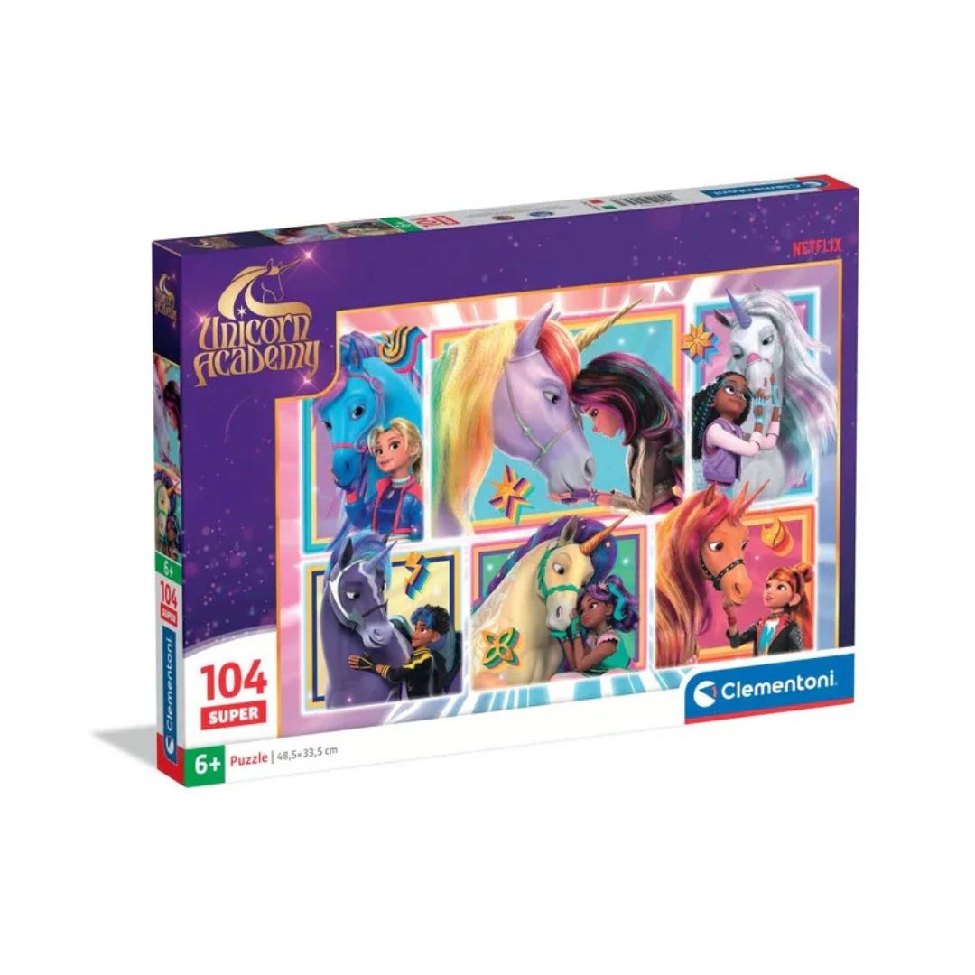 Puzzle Academia Unicornilor, 104 piese, 6 ani+